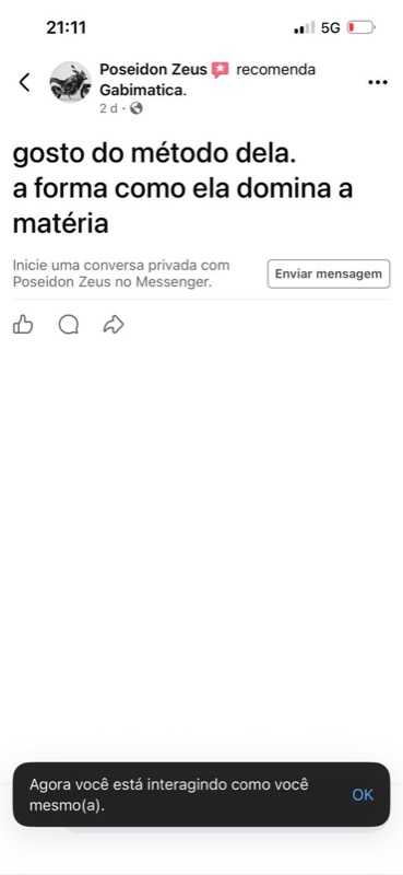 Gosta do método de ensino (Facebook)
