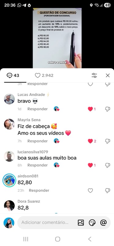 Resolveu de cabeça e ama os vídeos (TikTok)